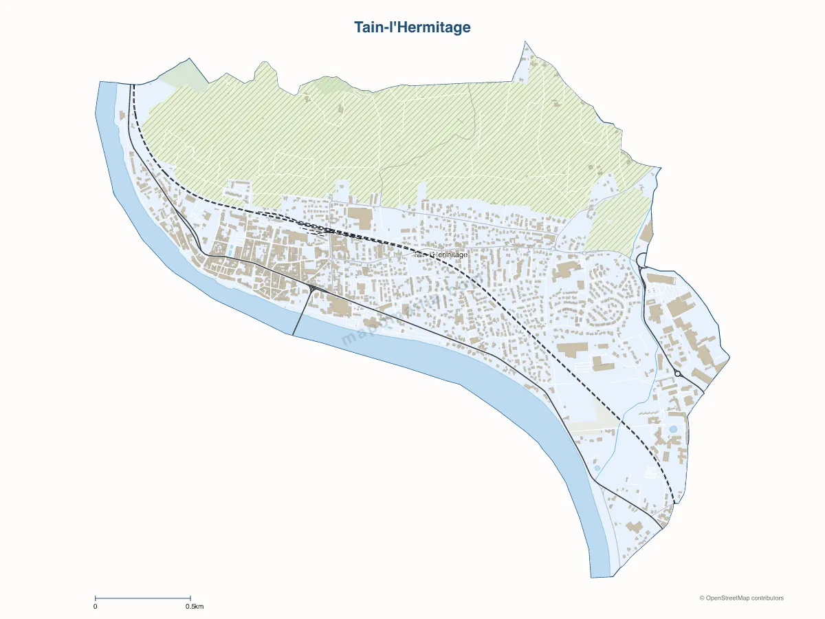 Carte de Tain-l'Hermitage à personnaliser
