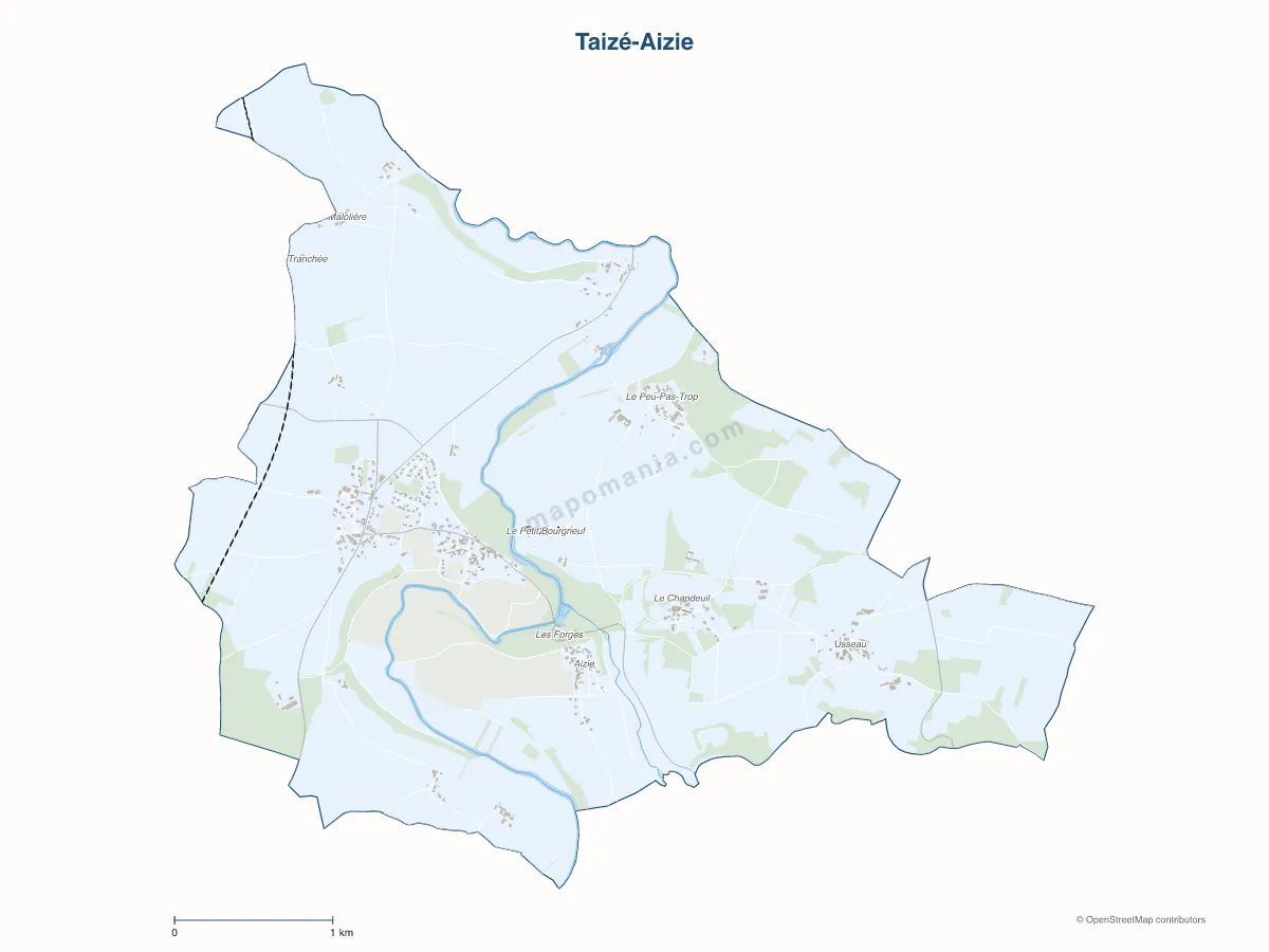 Carte de Taizé-Aizie à personnaliser