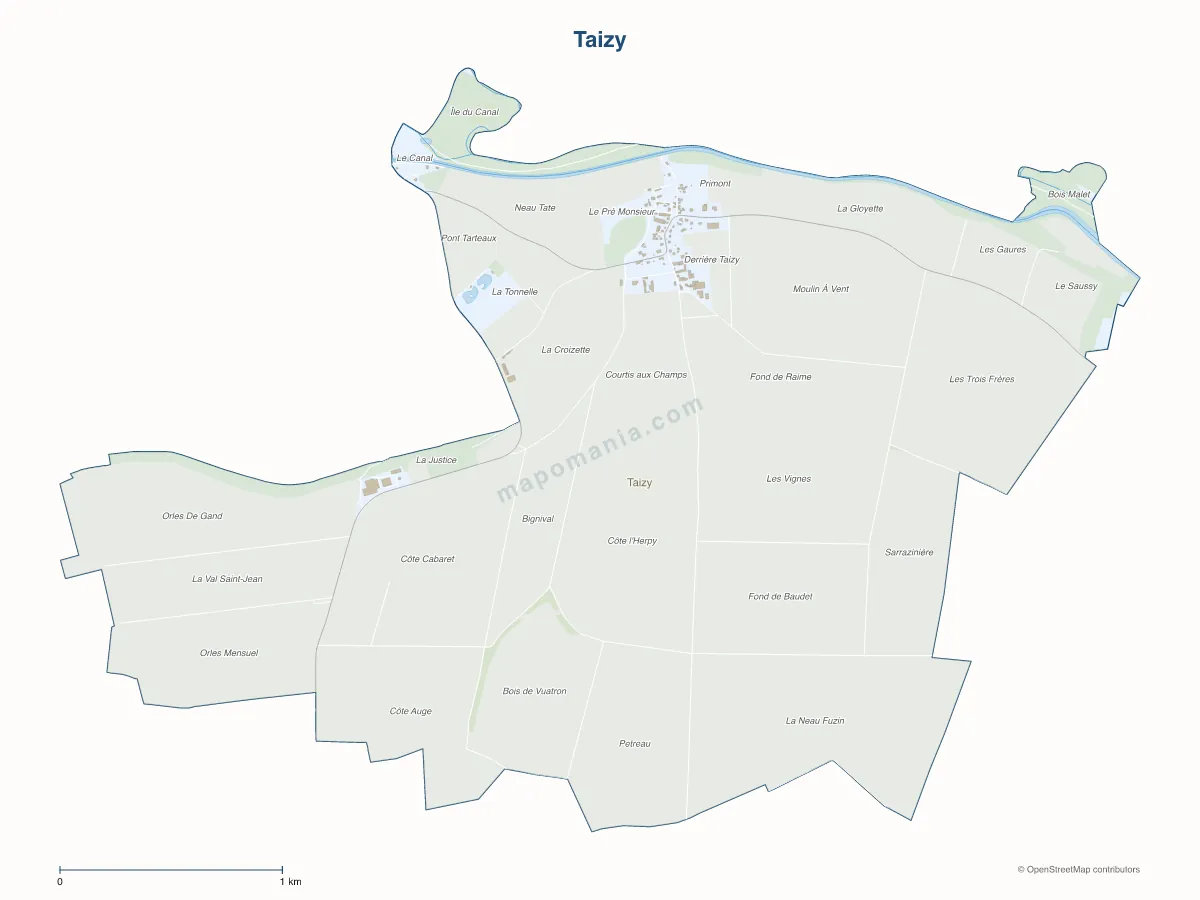 Carte de Taizy à personnaliser