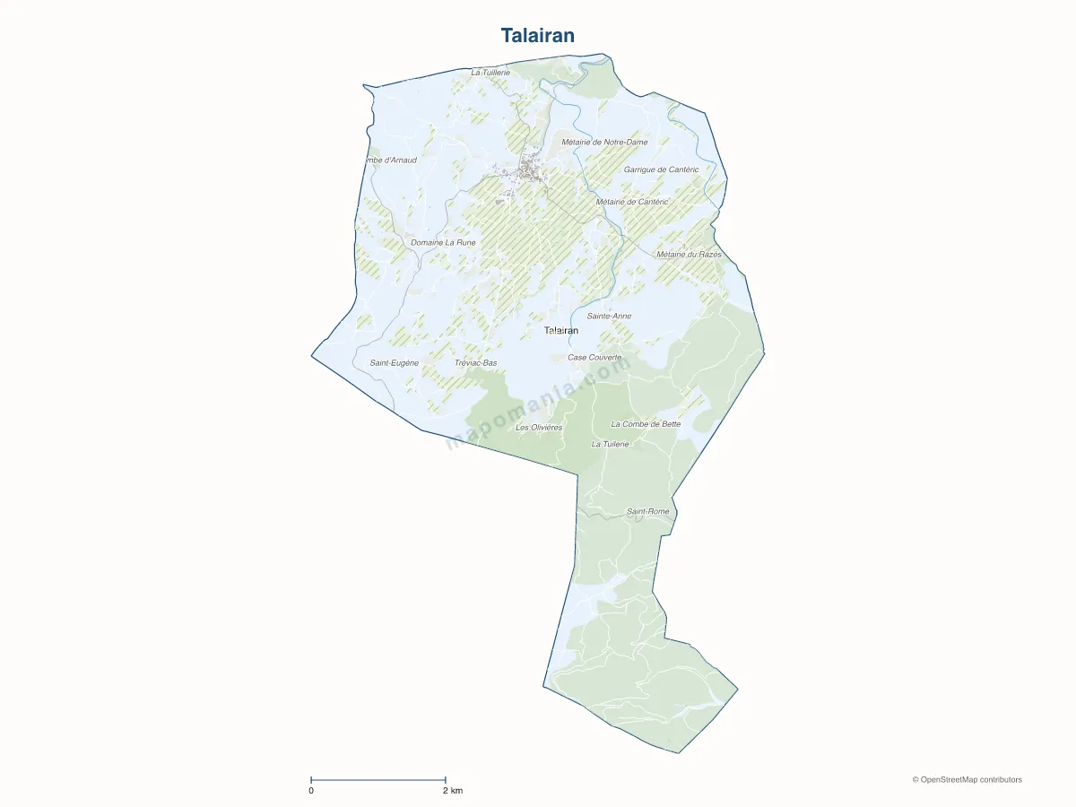Carte de Talairan à personnaliser