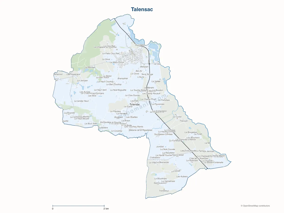 Carte de Talensac à personnaliser
