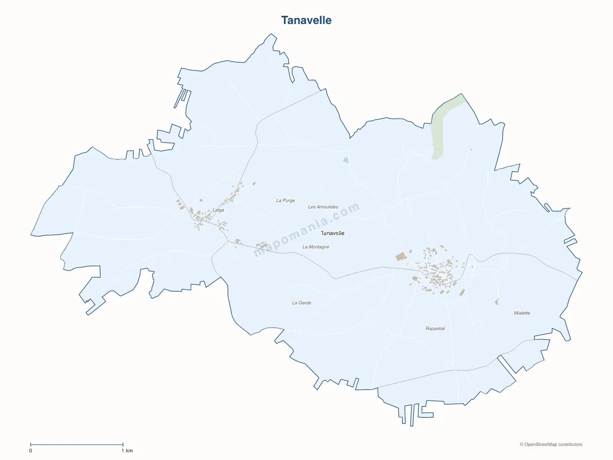 Carte de Tanavelle à personnaliser