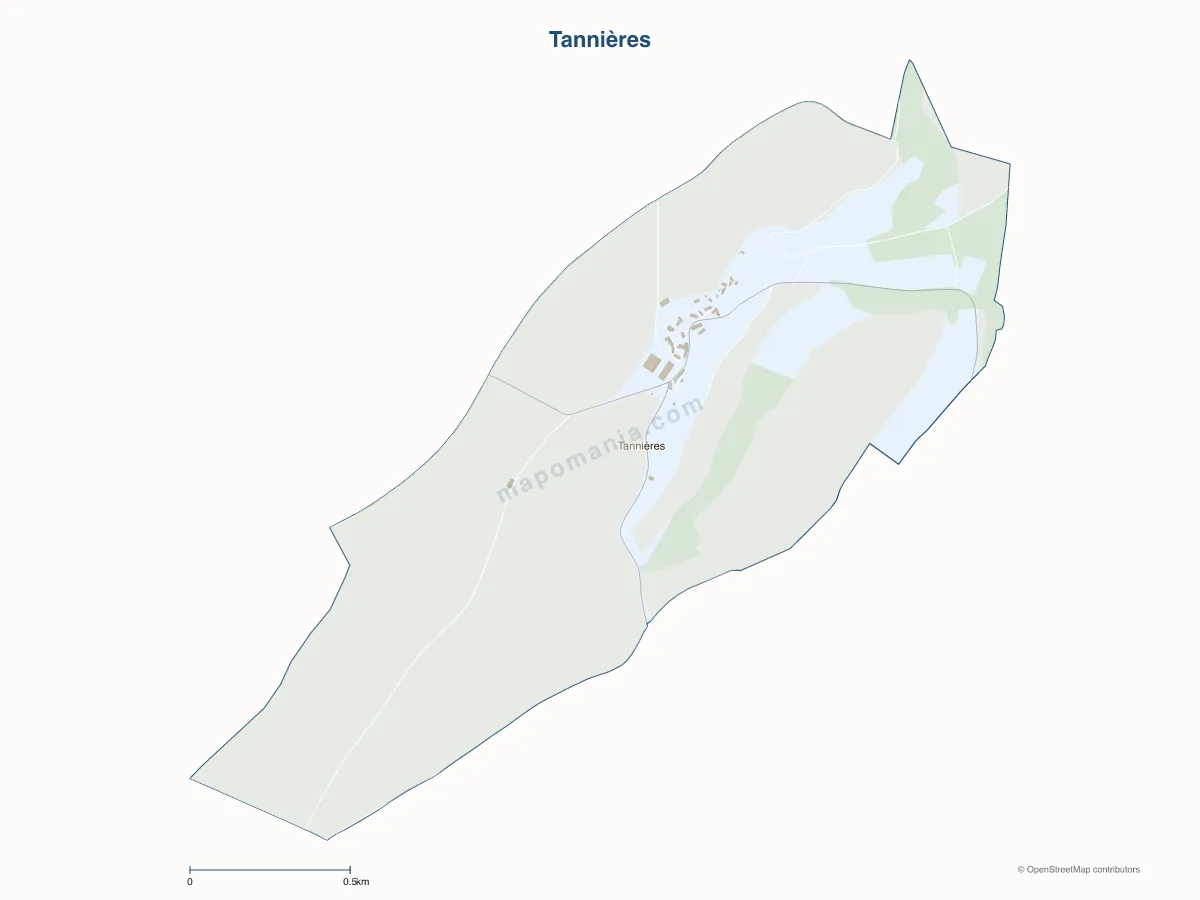 Carte de Tannières à personnaliser