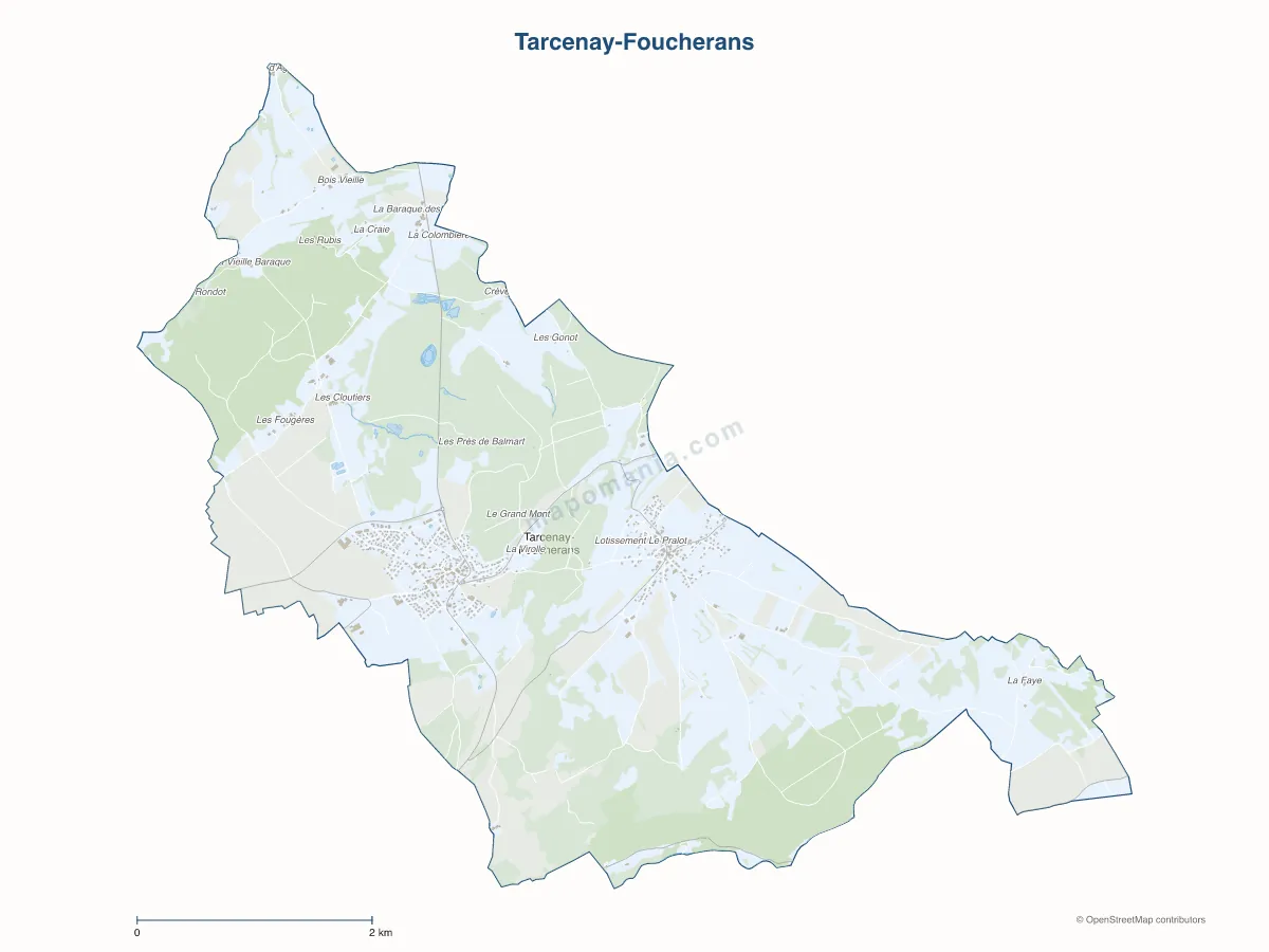 Carte de Tarcenay-Foucherans à personnaliser