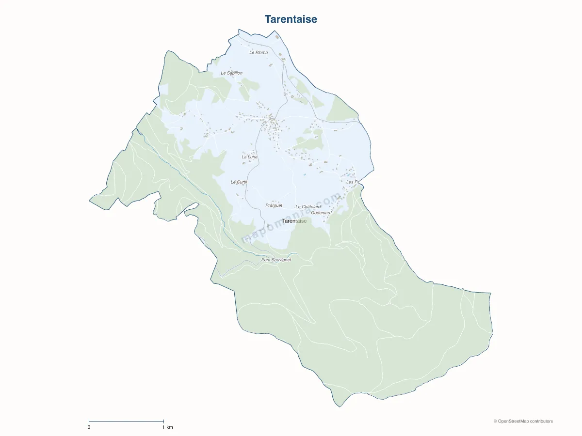 Carte de Tarentaise à personnaliser