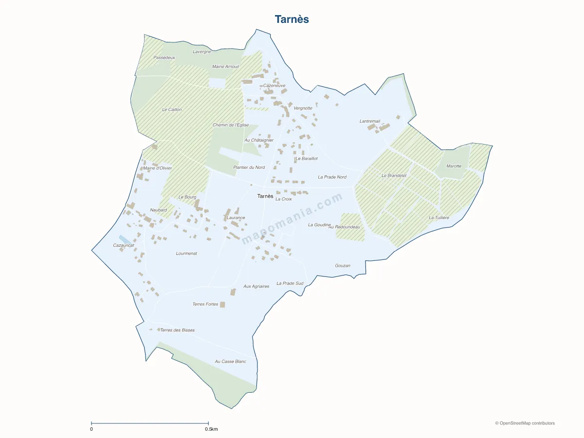 Carte de Tarnès à personnaliser