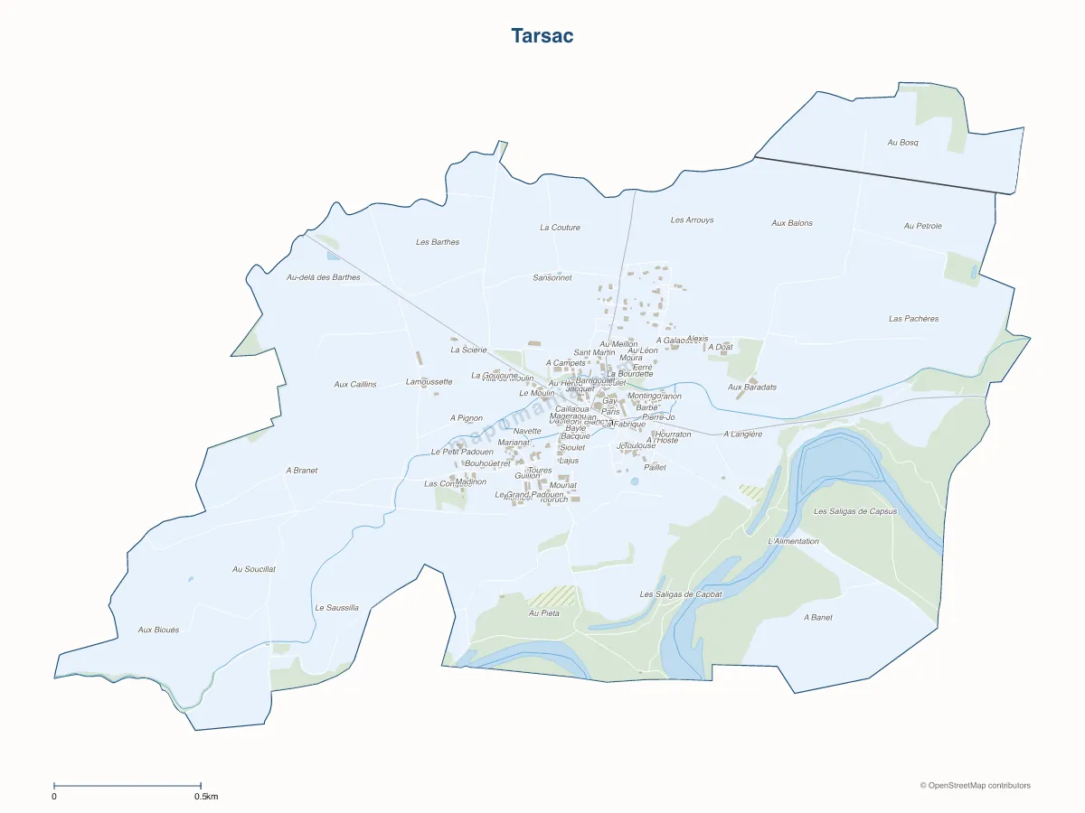 Carte de Tarsac à personnaliser