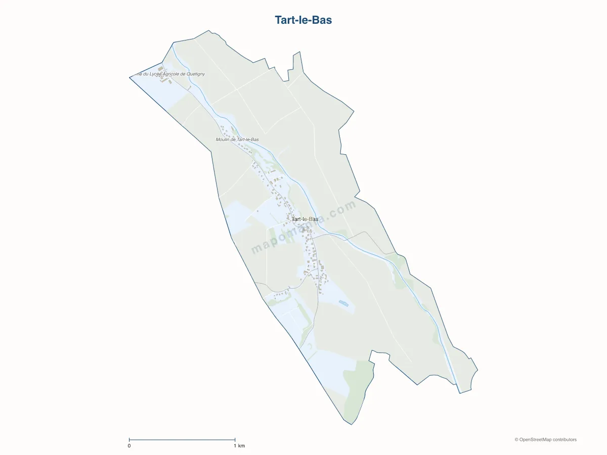 Carte de Tart-le-Bas à personnaliser