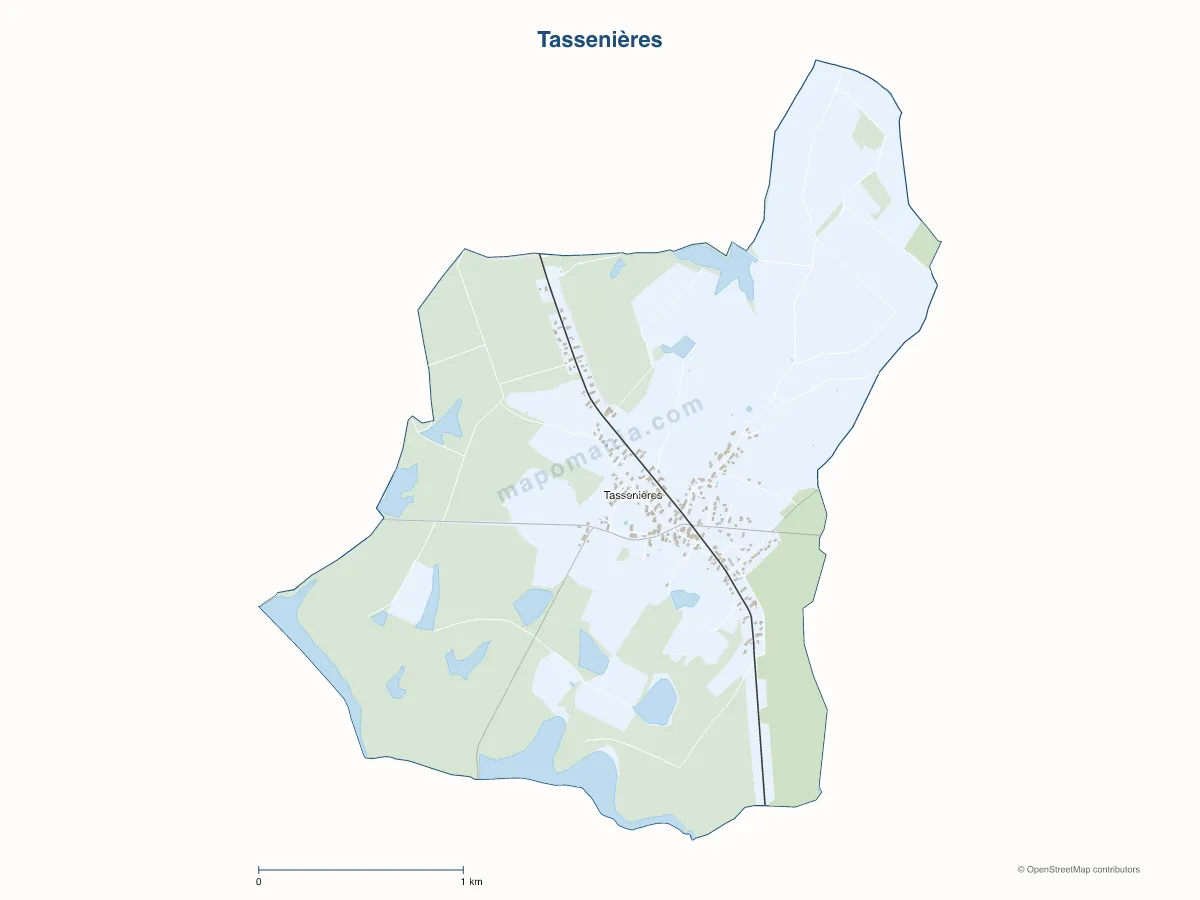 Carte de Tassenières à personnaliser