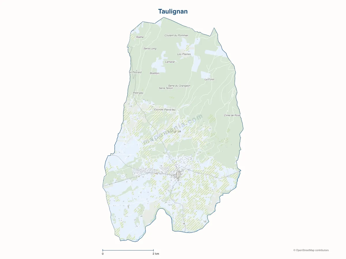 Carte de Taulignan à personnaliser