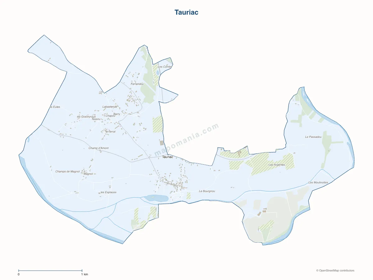 Carte de Tauriac à personnaliser