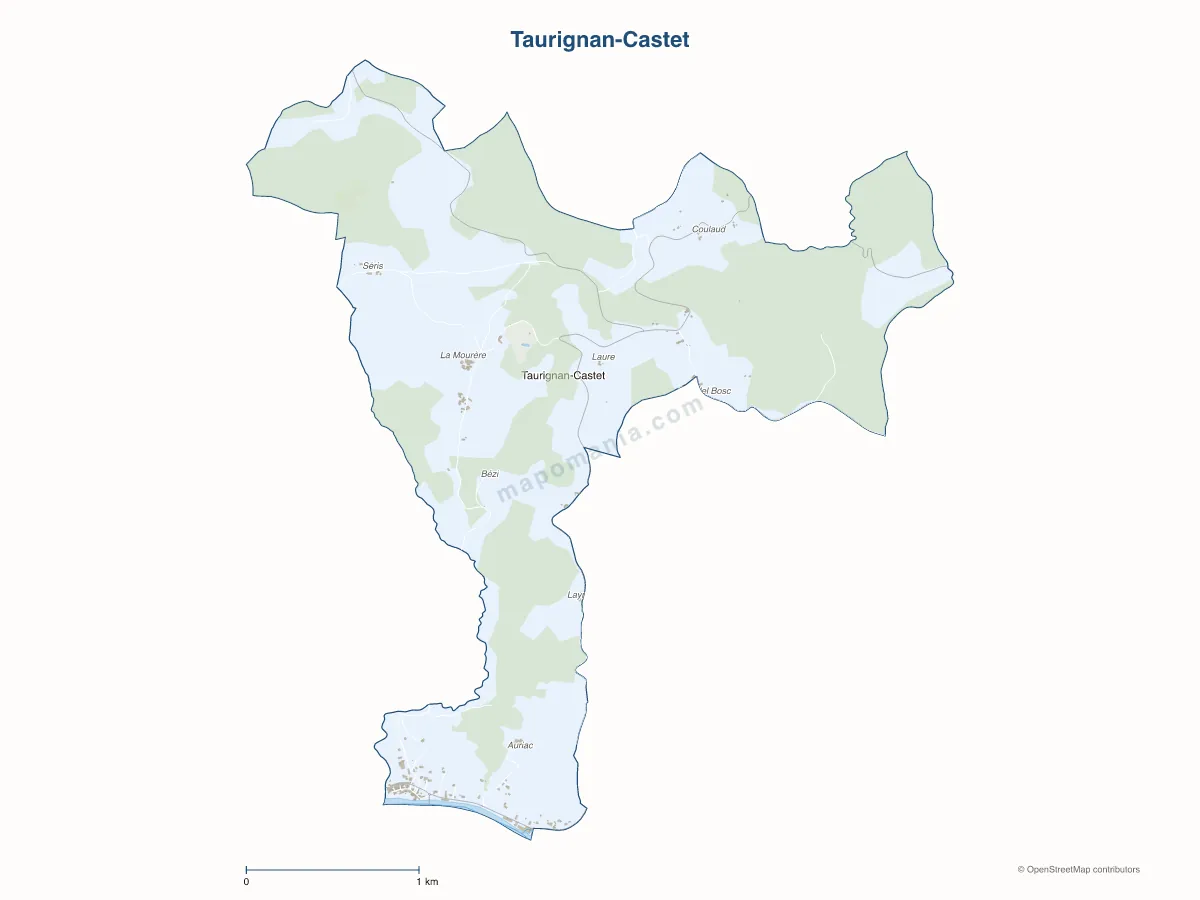 Carte de Taurignan-Castet à personnaliser