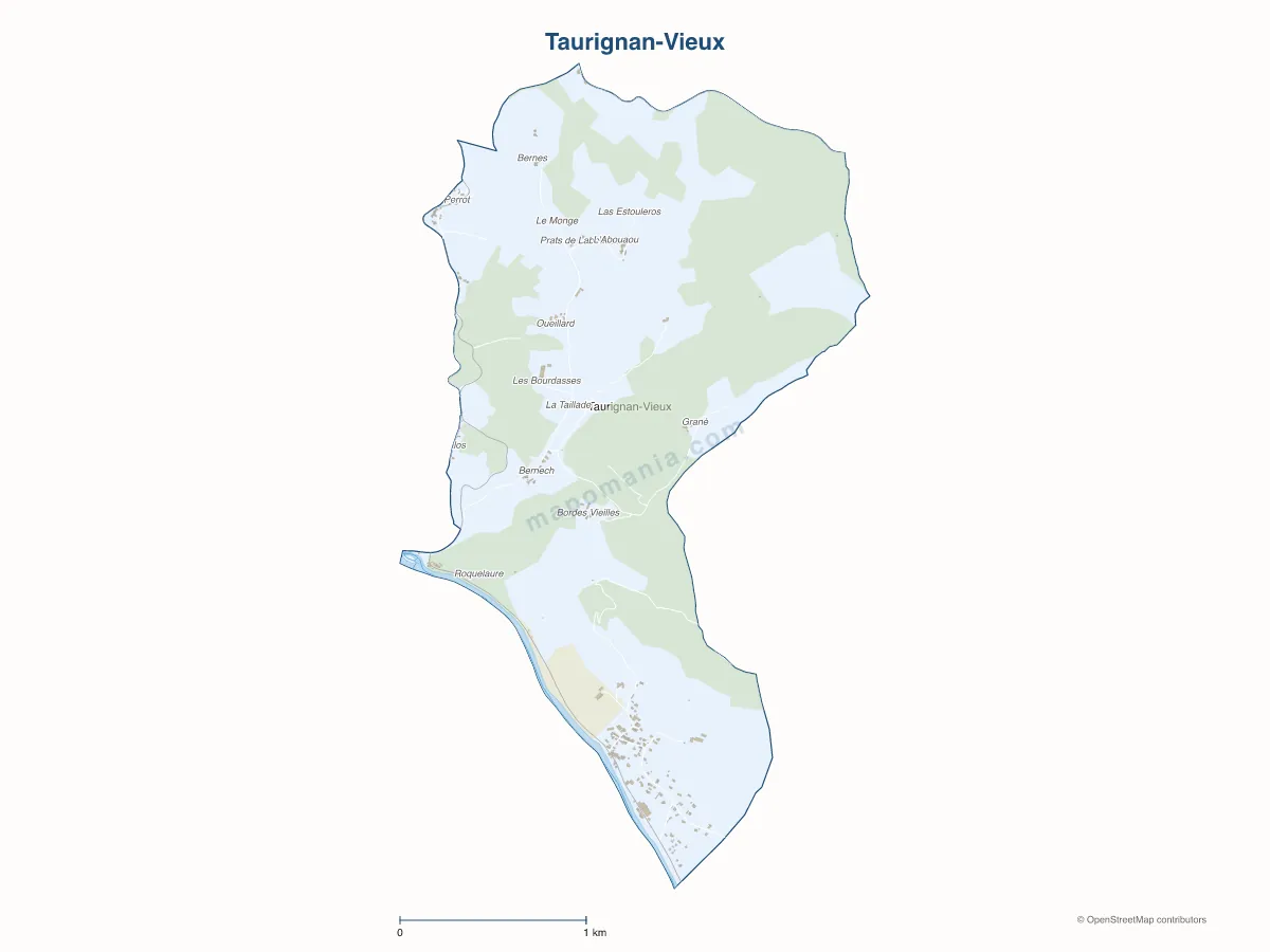 Carte de Taurignan-Vieux à personnaliser