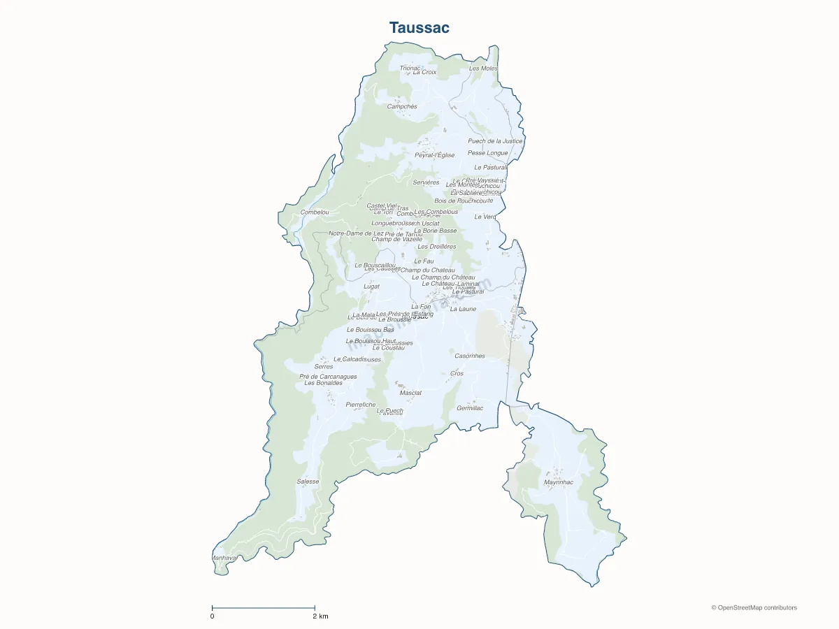 Carte de Taussac à personnaliser