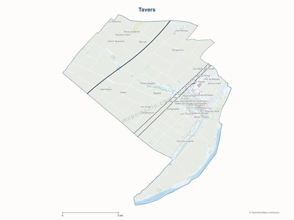 Carte de Tavers à personnaliser