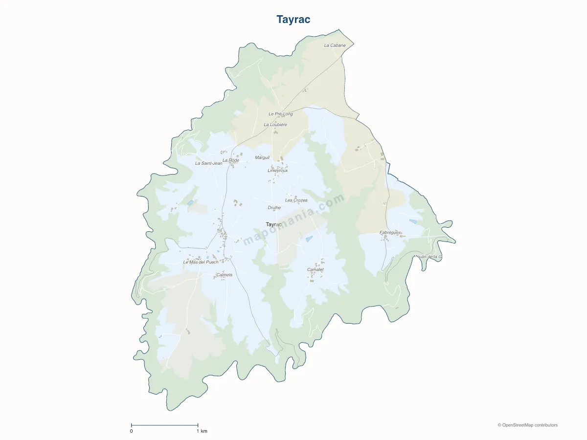 Carte de Tayrac à personnaliser