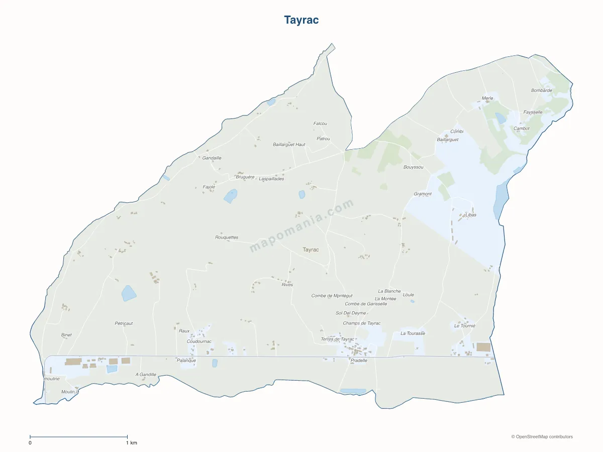 Carte de Tayrac à personnaliser