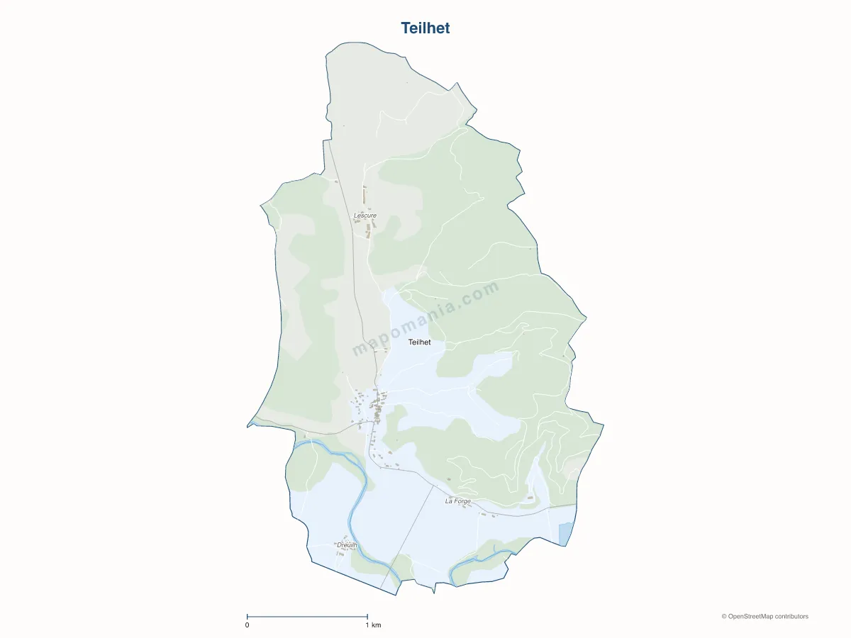 Carte de Teilhet à personnaliser