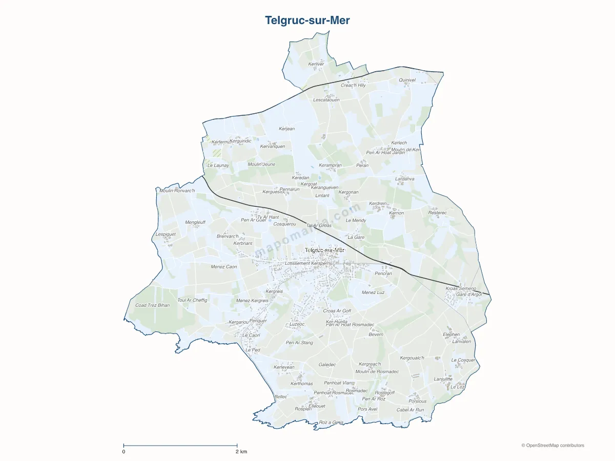 Carte de Telgruc-sur-Mer à personnaliser