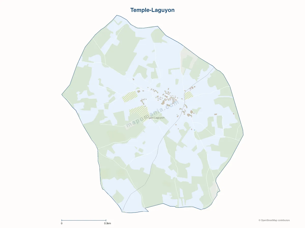 Carte de Temple-Laguyon à personnaliser