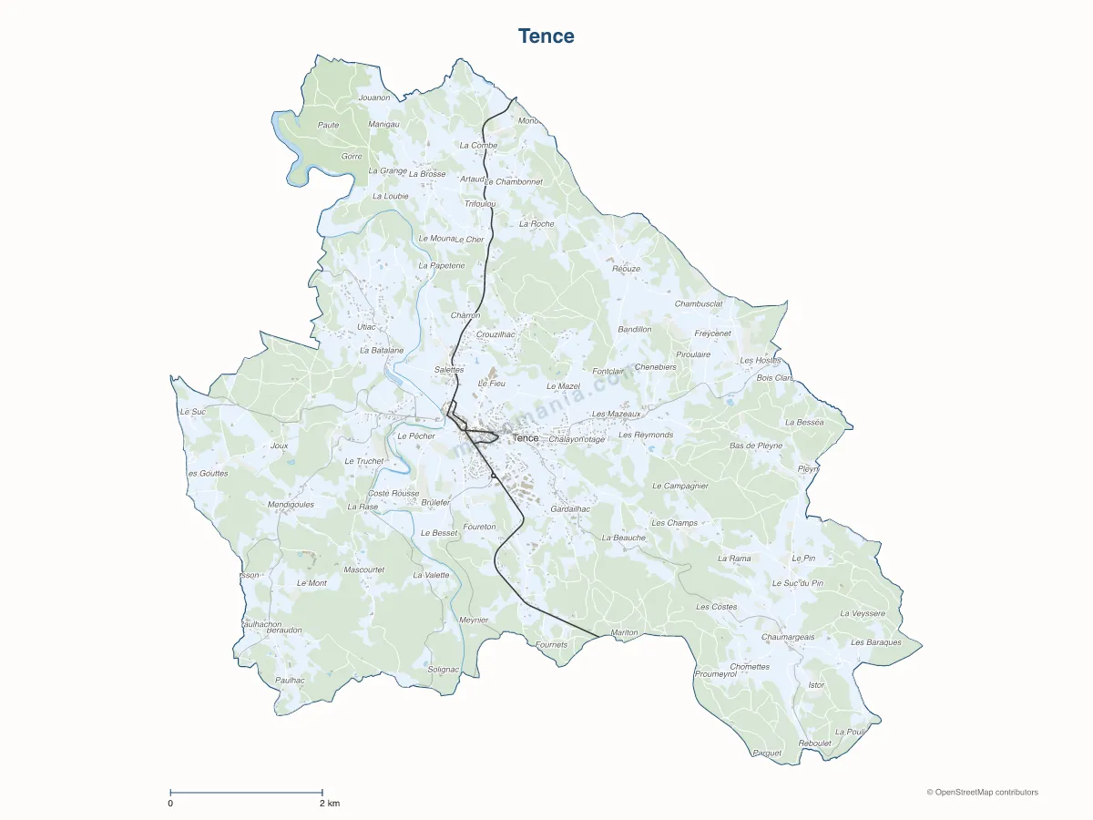 Carte de Tence à personnaliser
