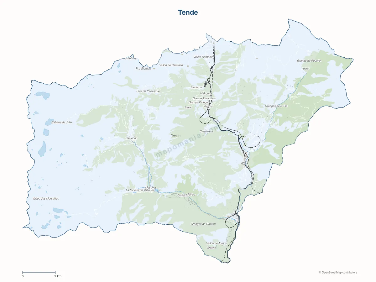 Carte de Tende à personnaliser