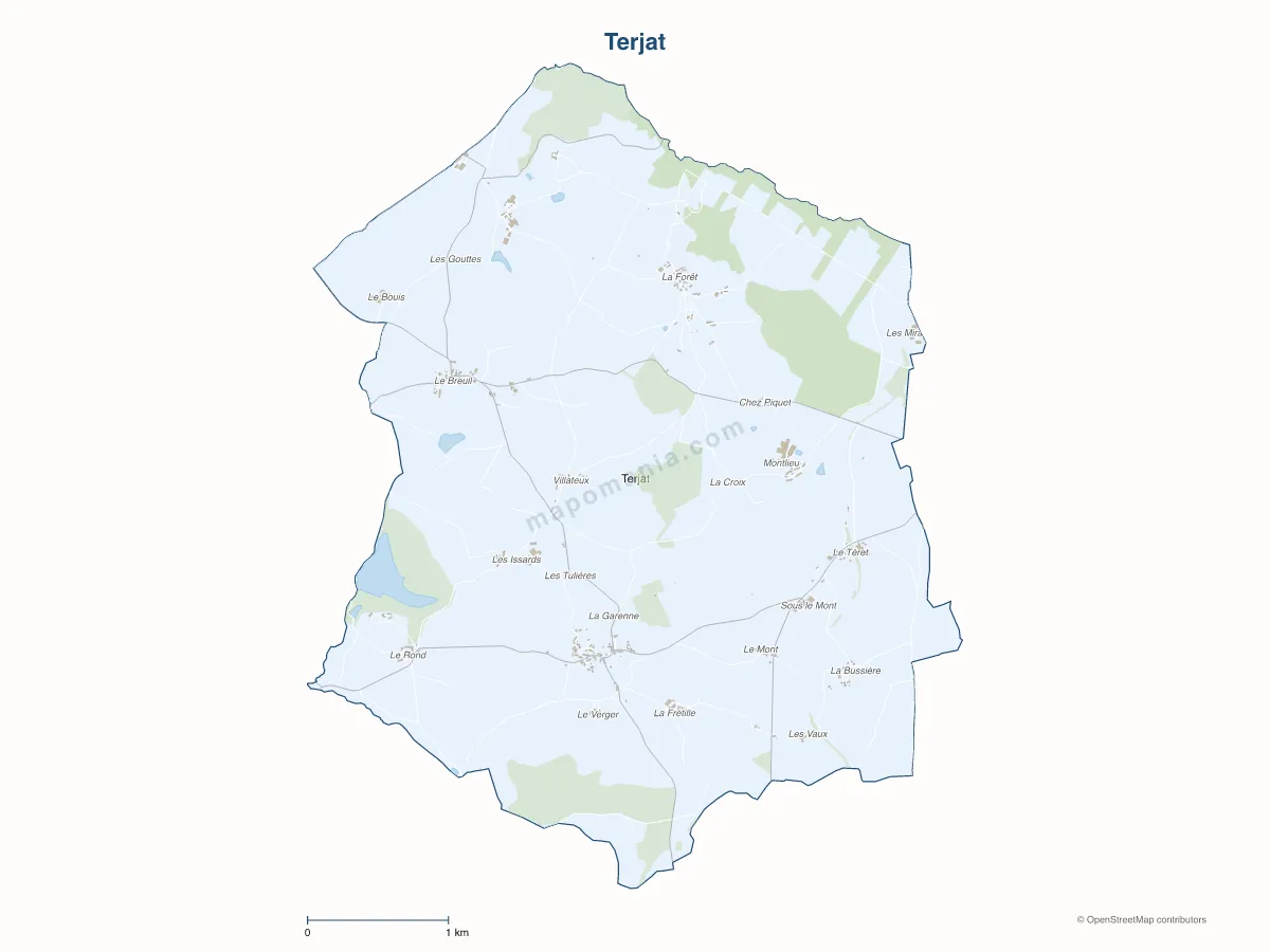 Carte de Terjat à personnaliser