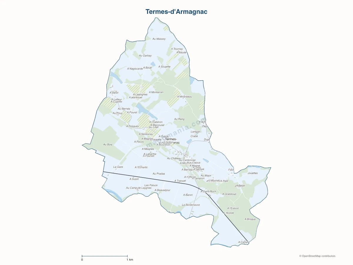 Carte de Termes-d'Armagnac à personnaliser