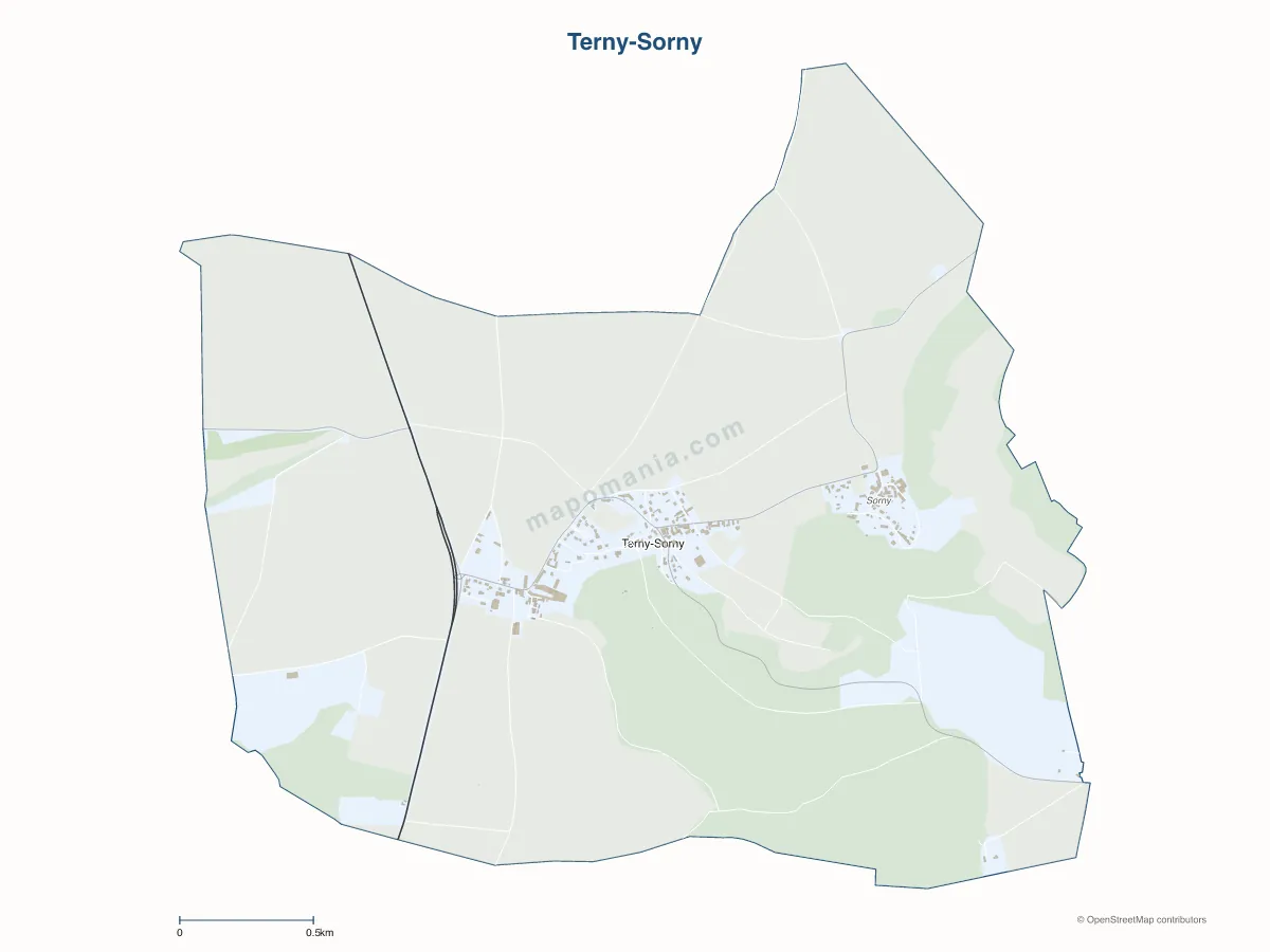 Carte de Terny-Sorny à personnaliser