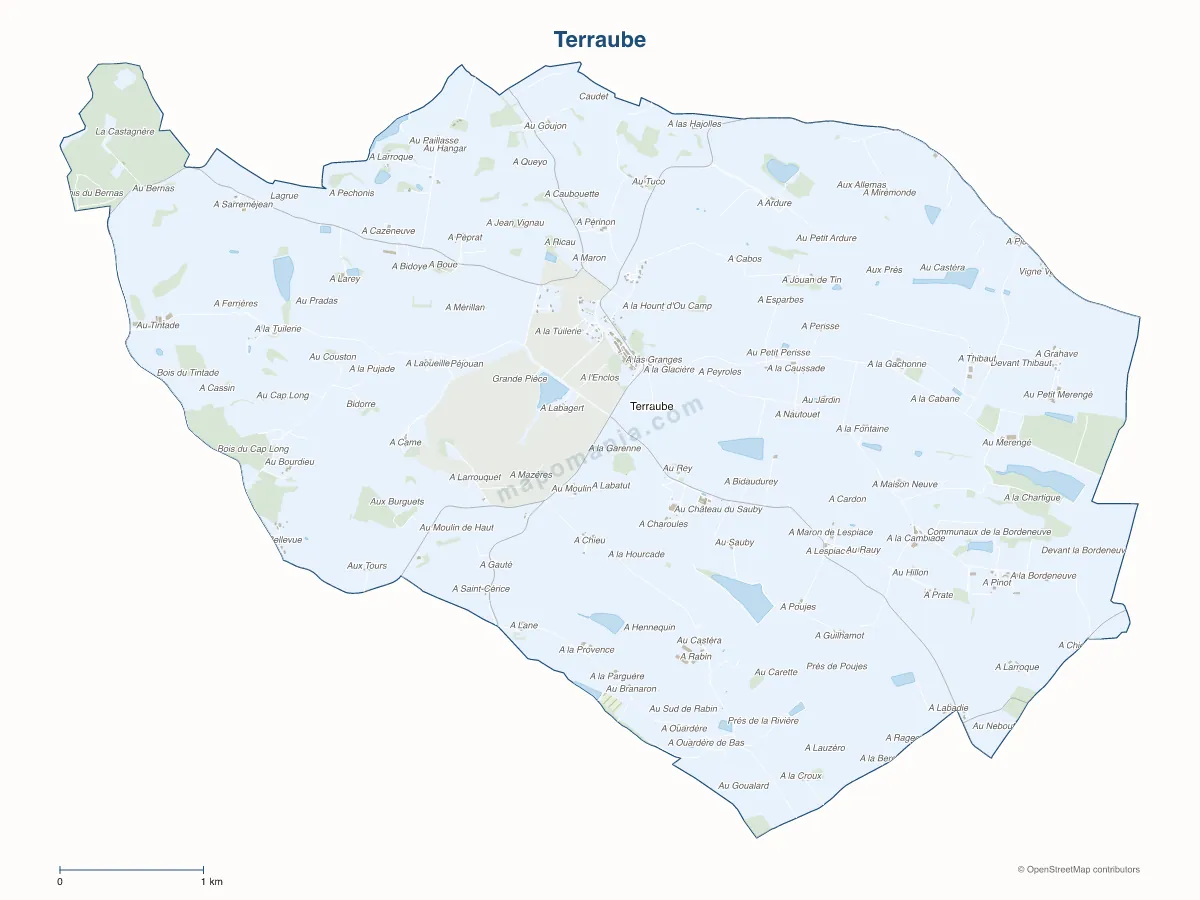Carte de Terraube à personnaliser