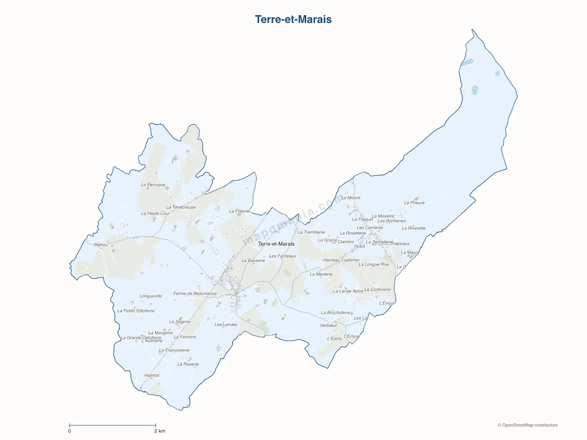 Carte de Terre-et-Marais à personnaliser