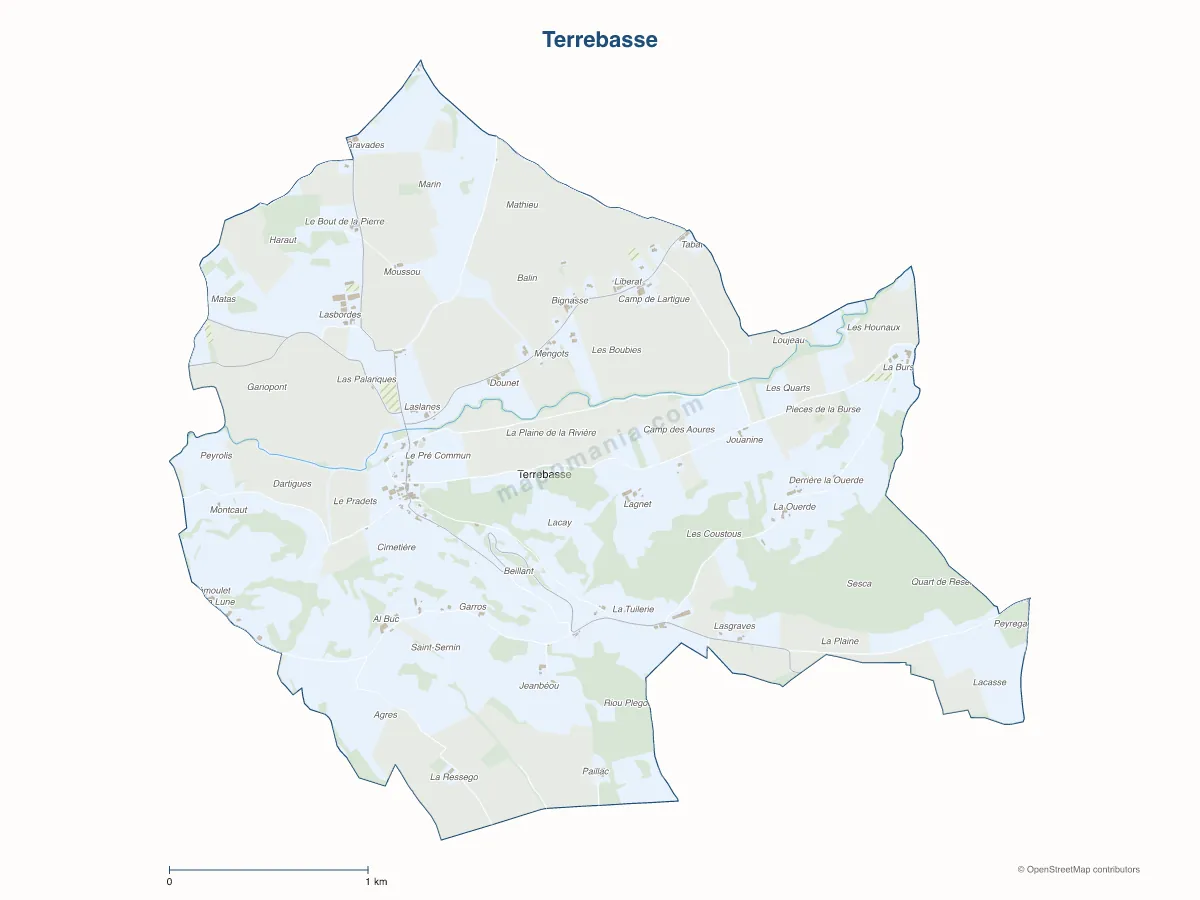 Carte de Terrebasse à personnaliser