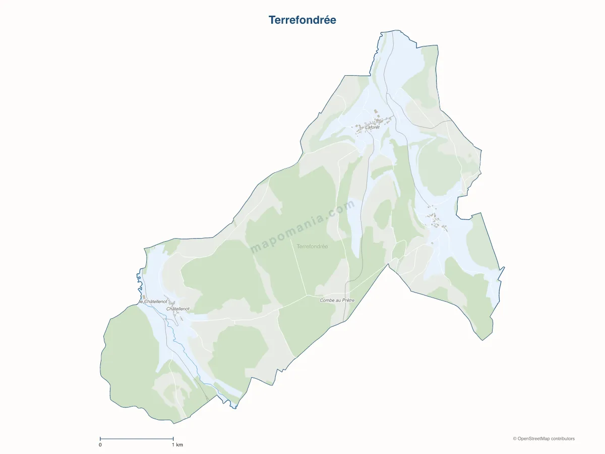 Carte de Terrefondrée à personnaliser