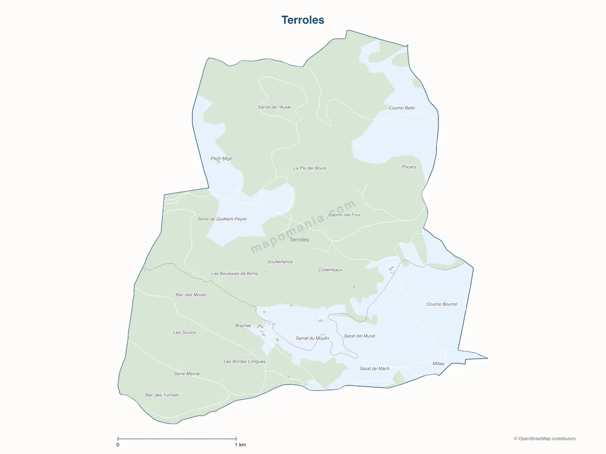 Carte de Terroles à personnaliser