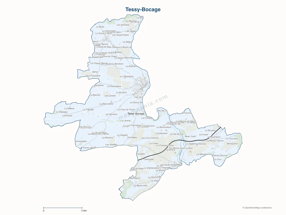 Carte de Tessy-Bocage à personnaliser