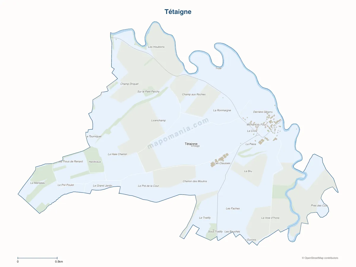 Carte de Tétaigne à personnaliser