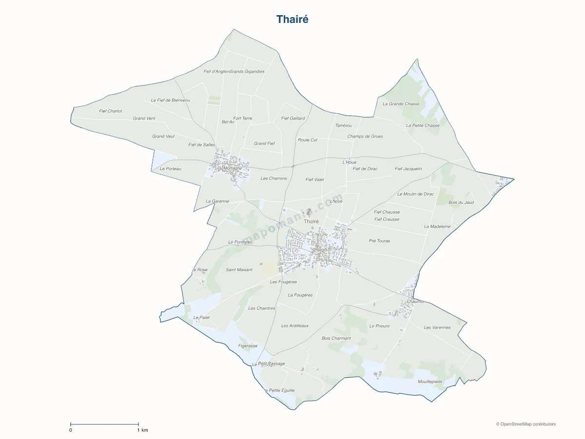 Carte de Thairé à personnaliser