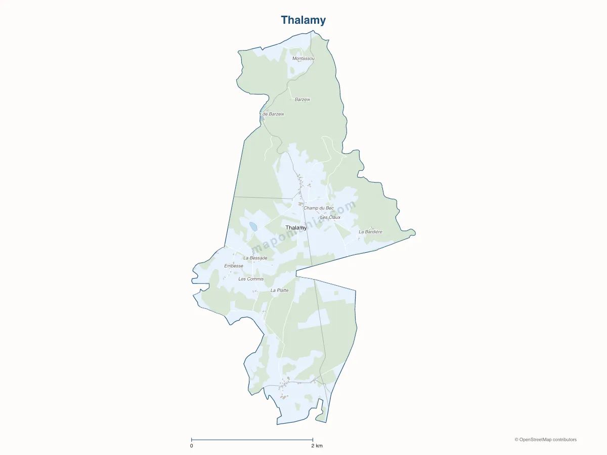 Carte de Thalamy à personnaliser