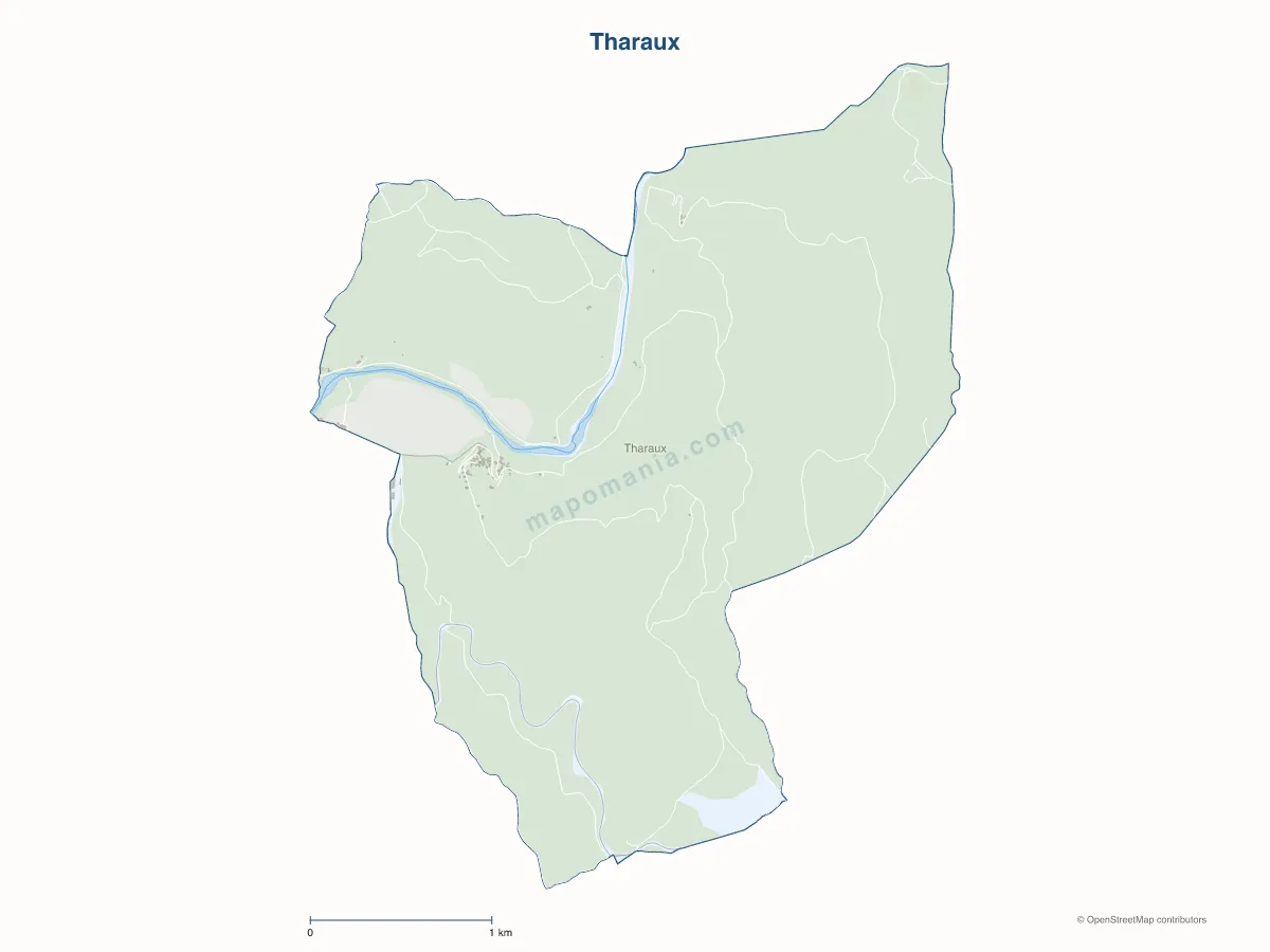 Carte de Tharaux à personnaliser