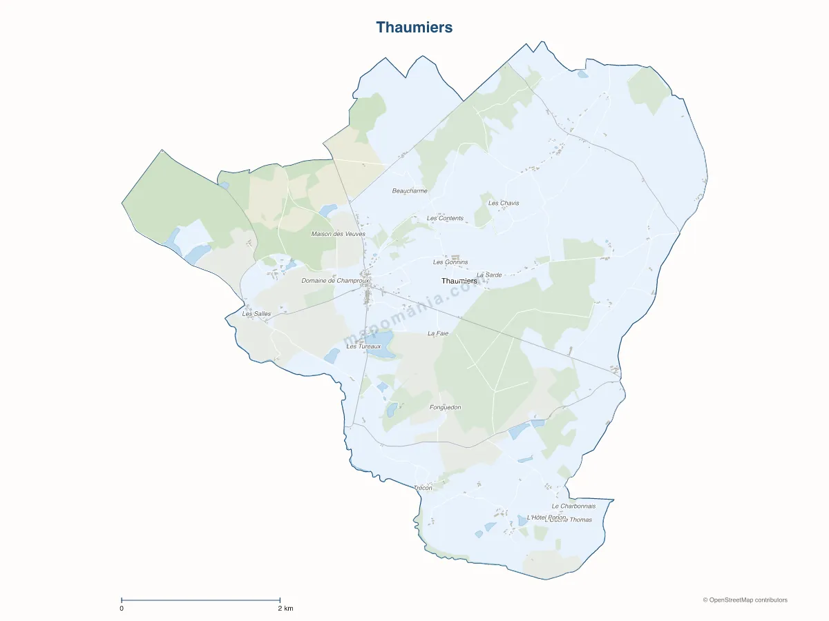 Carte de Thaumiers à personnaliser