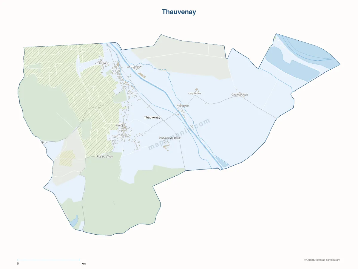 Carte de Thauvenay à personnaliser