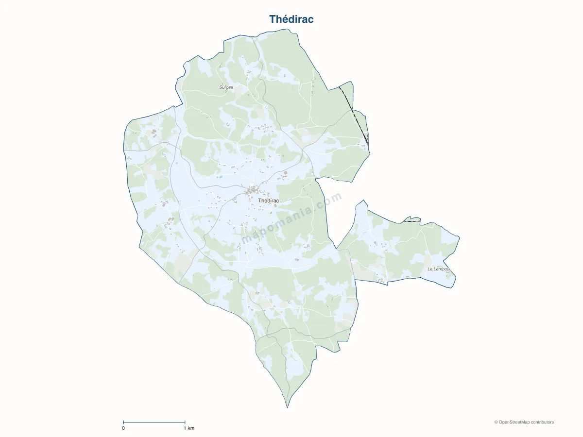 Carte de Thédirac à personnaliser