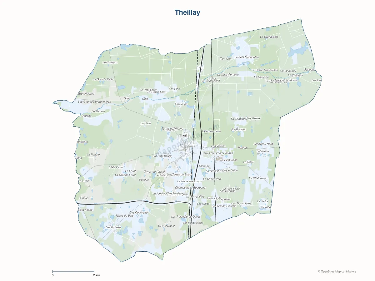 Carte de Theillay à personnaliser