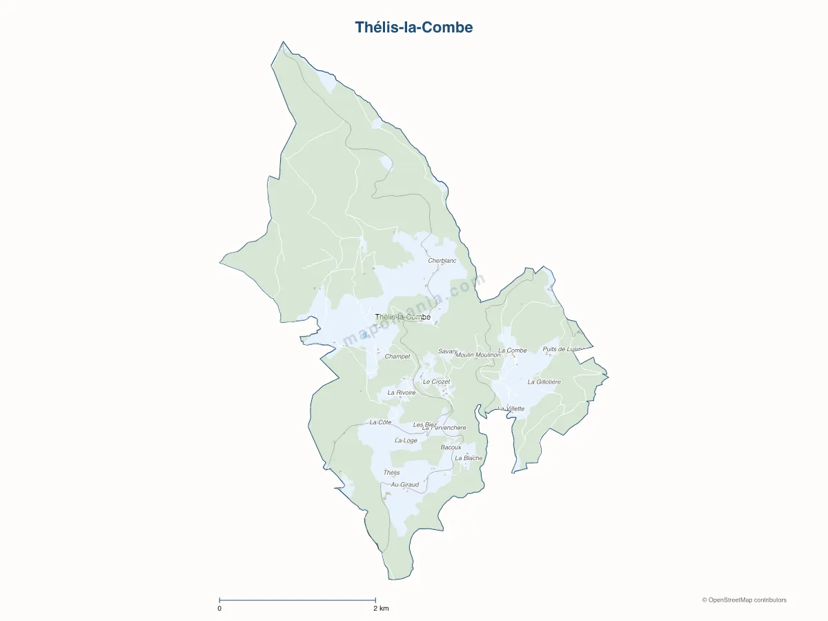 Carte de Thélis-la-Combe à personnaliser