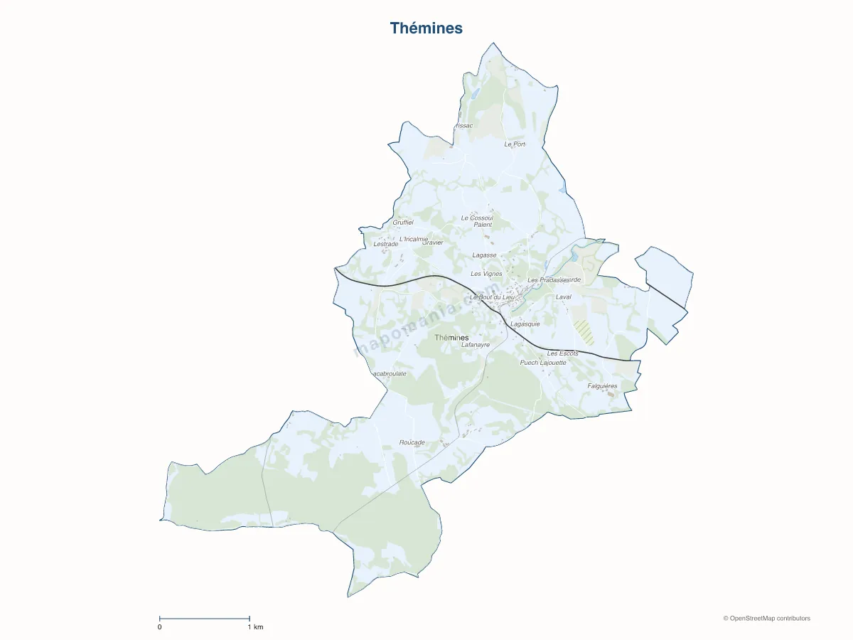Carte de Thémines à personnaliser