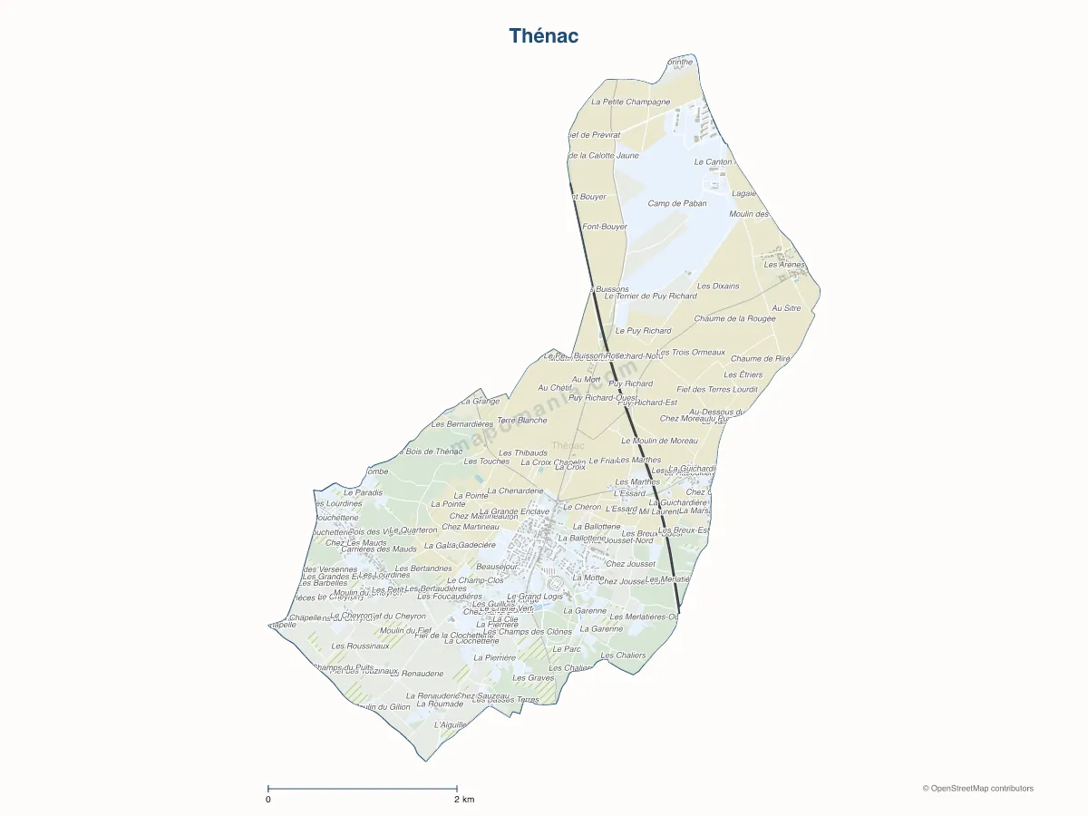 Carte de Thénac à personnaliser