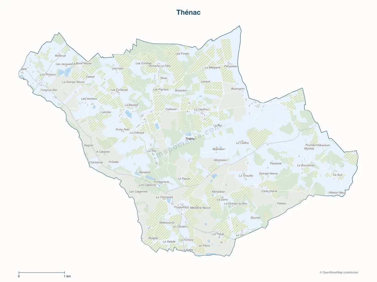 Carte de Thénac à personnaliser