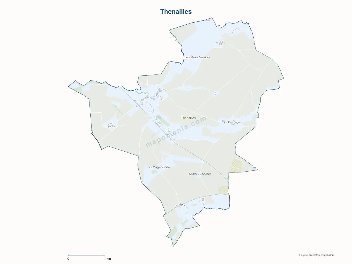 Carte de Thenailles à personnaliser