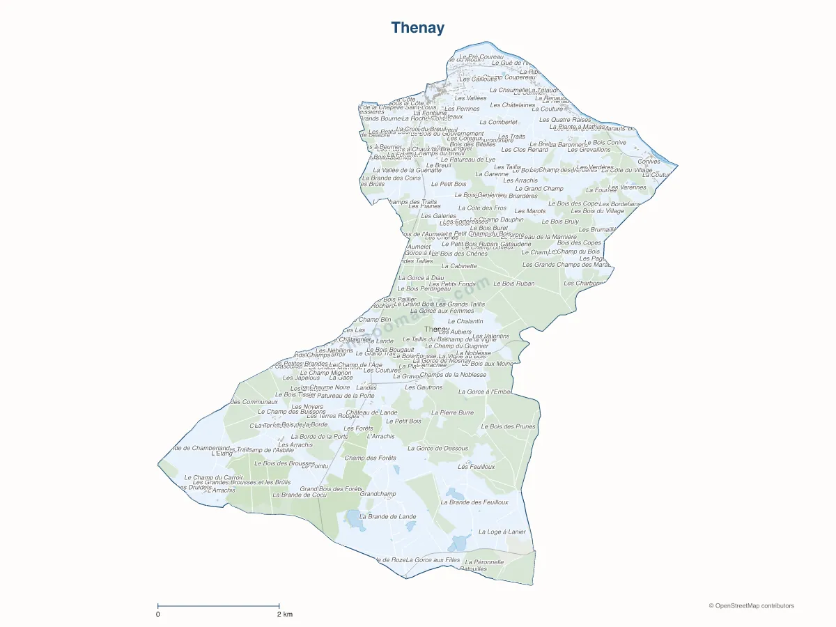 Carte de Thenay à personnaliser