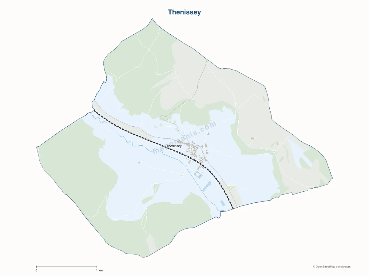 Carte de Thenissey à personnaliser